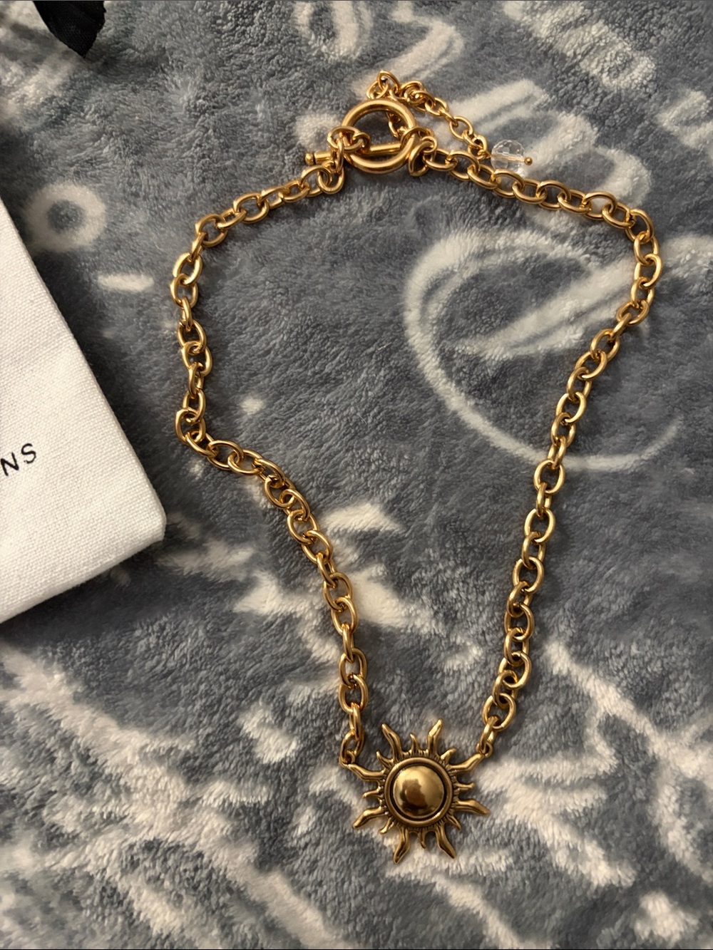 Gold Sun Charm Chain Necklace for Women